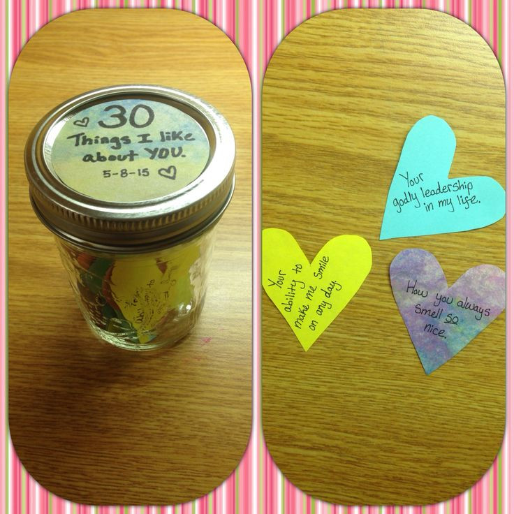 1 Month Anniversary Gift Ideas
 Made this "jar of hearts" for my boyfriend We have been