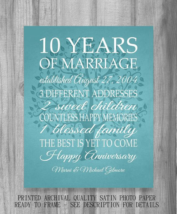 10 Year Wedding Anniversary Gift Ideas For Couple
 10 Year Anniversary Gift Canvas Print Wedding Anniversary