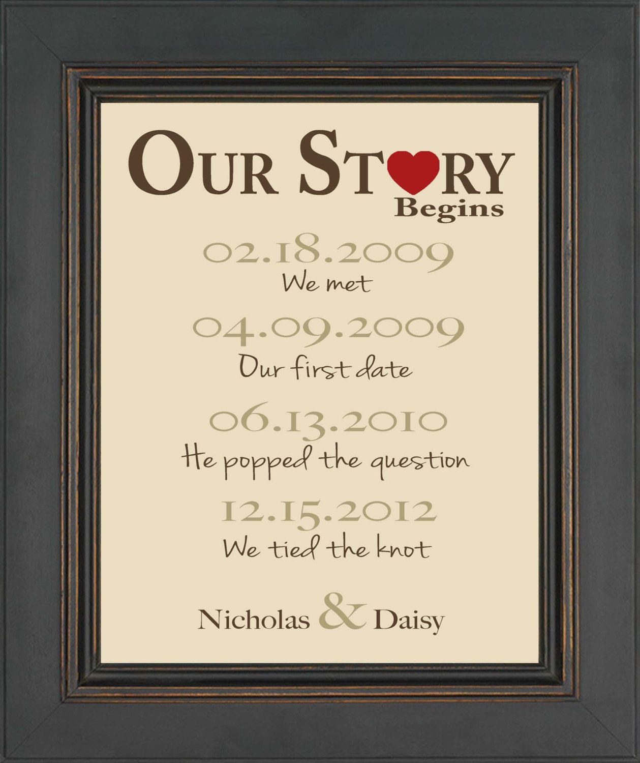 10 Year Wedding Anniversary Gift Ideas For Couple
 Valentine s Day Gift First Anniversary Gift by