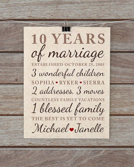 10 Year Wedding Anniversary Gift Ideas For Couple
 37 best 10 year anniversary t ideas images on Pinterest