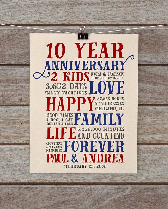 10Th Anniversary Gift Ideas For Husband
 Personalized Anniversary Gift Ideas 10th Anniversary Unique