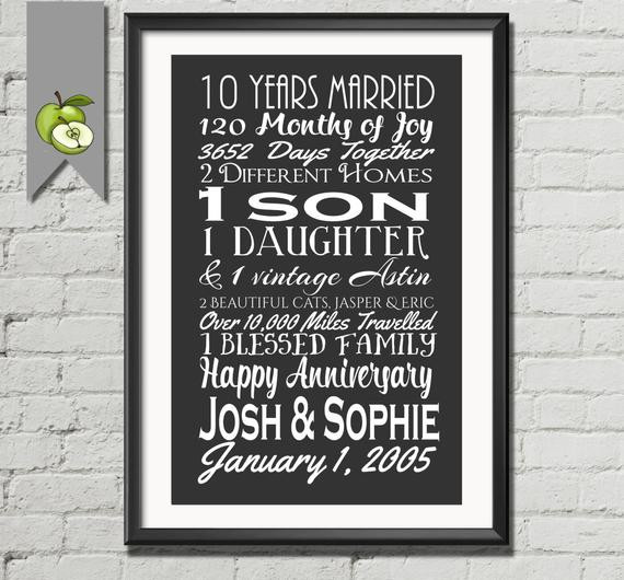 10Th Anniversary Gift Ideas
 10th anniversary t tenth anniversary t wife husband