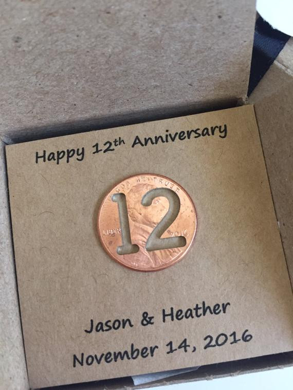 12Th Anniversary Gift Ideas For Him
 Items similar to 12th Anniversary Happy Anniversary