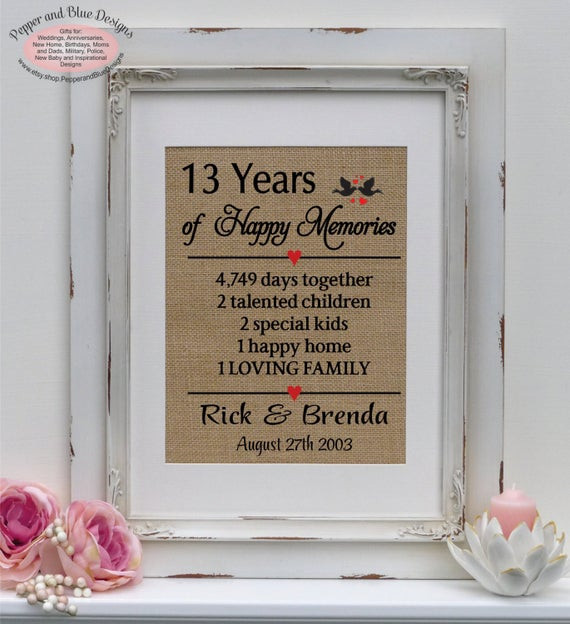 13Th Anniversary Gift Ideas
 13th wedding anniversary ts 13 years by