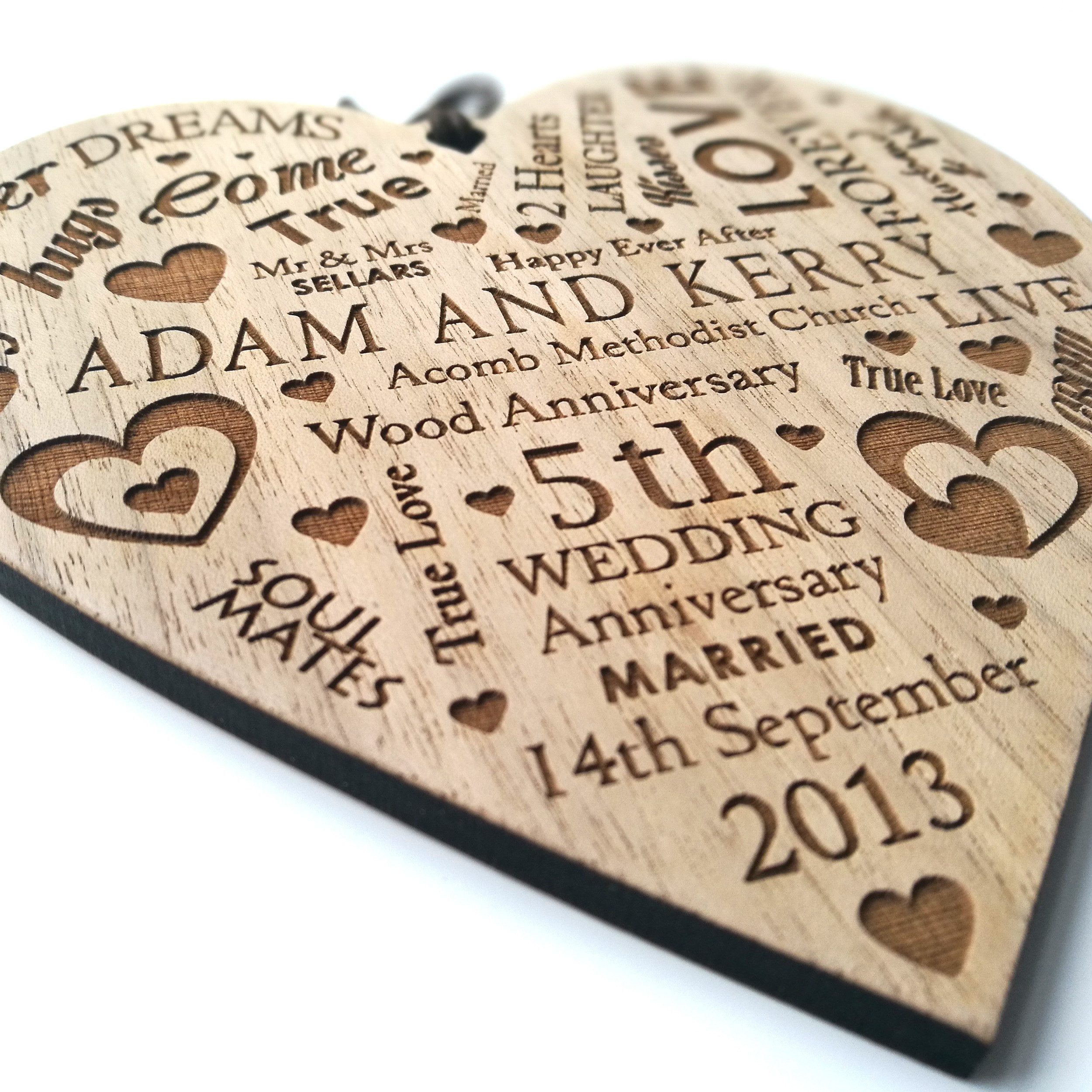 13Th Anniversary Gift Ideas For Her
 Personalised Wedding Anniversary Gift Wooden Heart Plaque