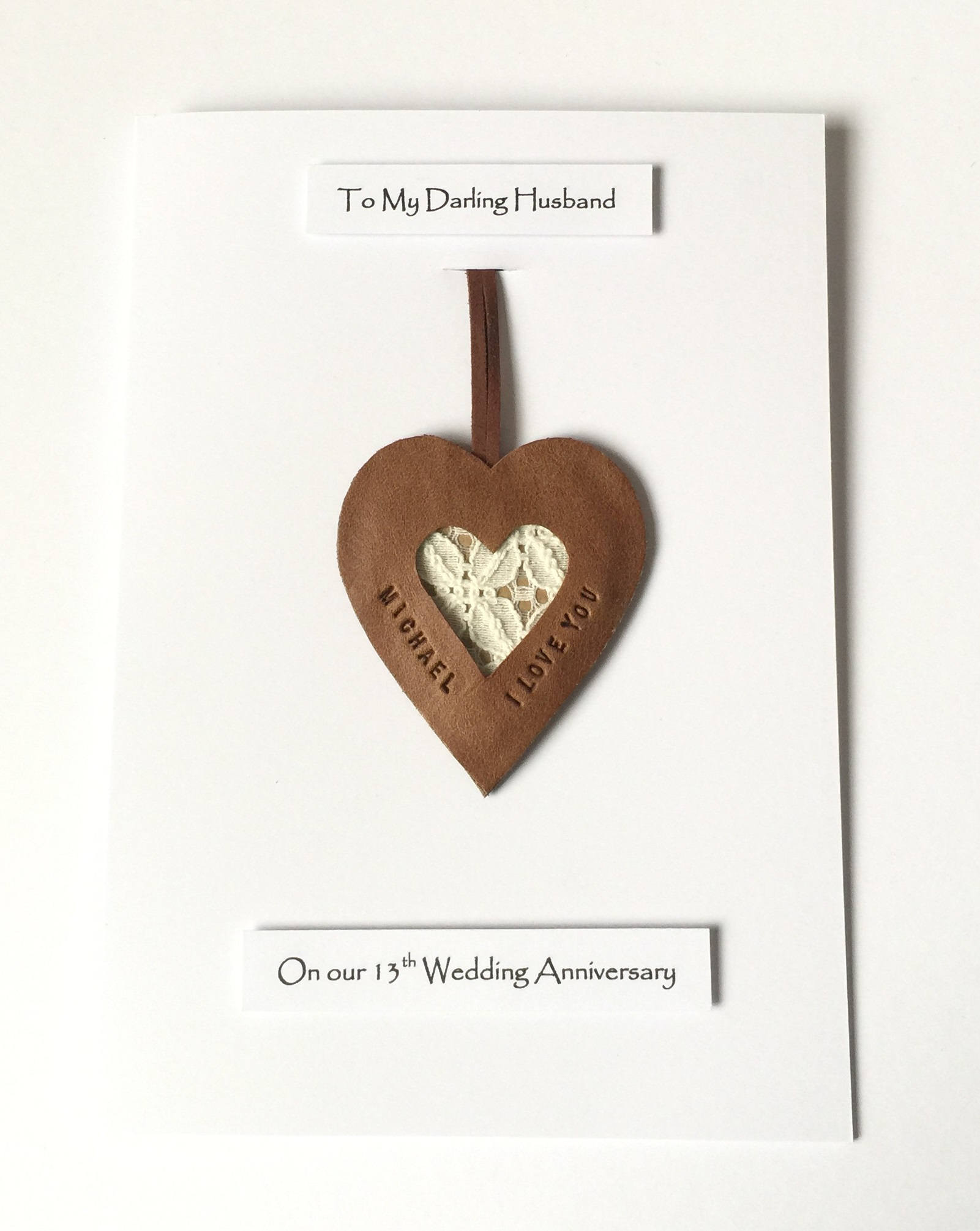 13Th Anniversary Gift Ideas For Her
 13th Wedding Anniversary Card Personalised Leather Gift