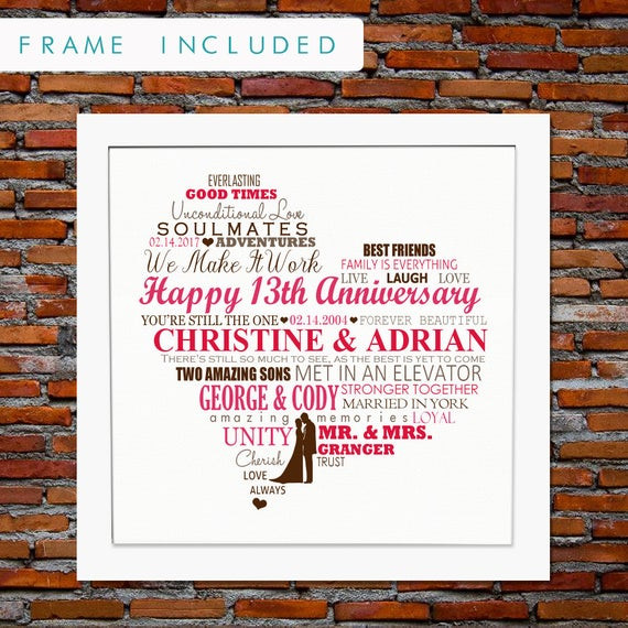 13Th Anniversary Gift Ideas For Her
 13th anniversary t 13 years anniversary t 13 years of