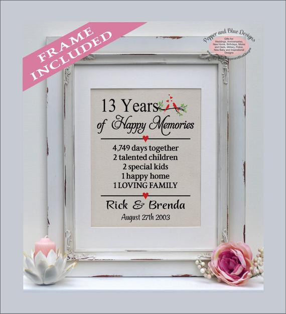 13Th Anniversary Gift Ideas
 13th wedding anniversary ts 13 years married 13 years