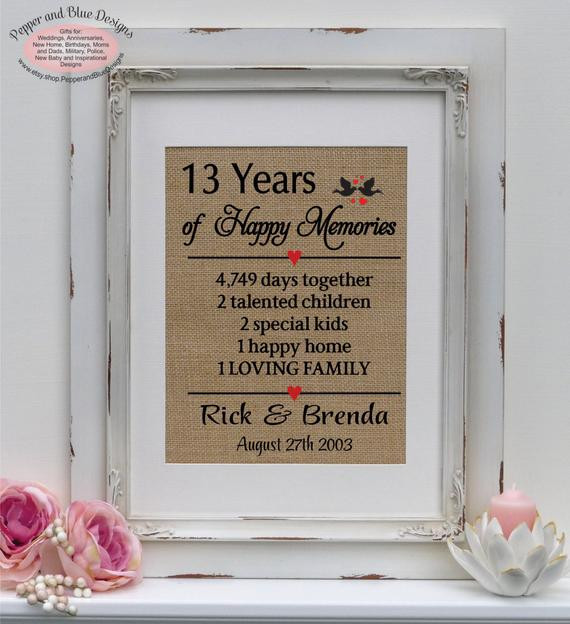 13Th Wedding Anniversary Gift Ideas
 13th wedding anniversary ts 13 years by
