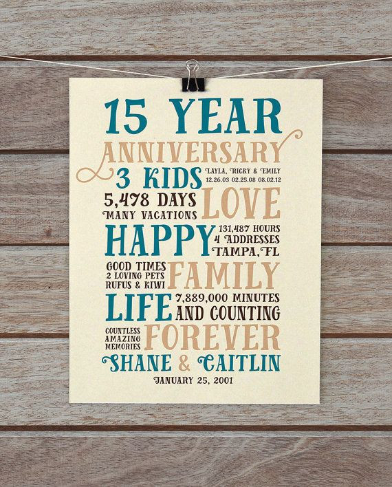 15 Year Anniversary Gift Ideas For Couples
 Anniversary Gifts 15 Year Anniversary Present for Him