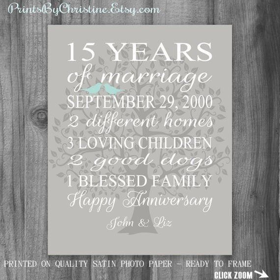 15 Year Anniversary Gift Ideas For Couples
 15th Anniversary Gift Wife Anniversary Gift 15 Years