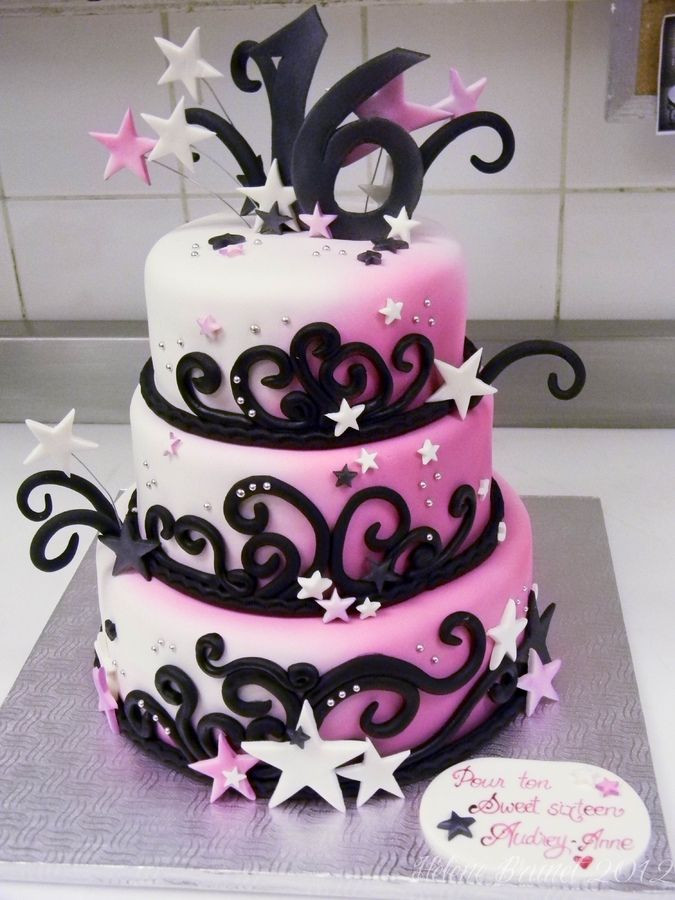 16th Birthday Cake Ideas
 fun color schemes for sweet 16