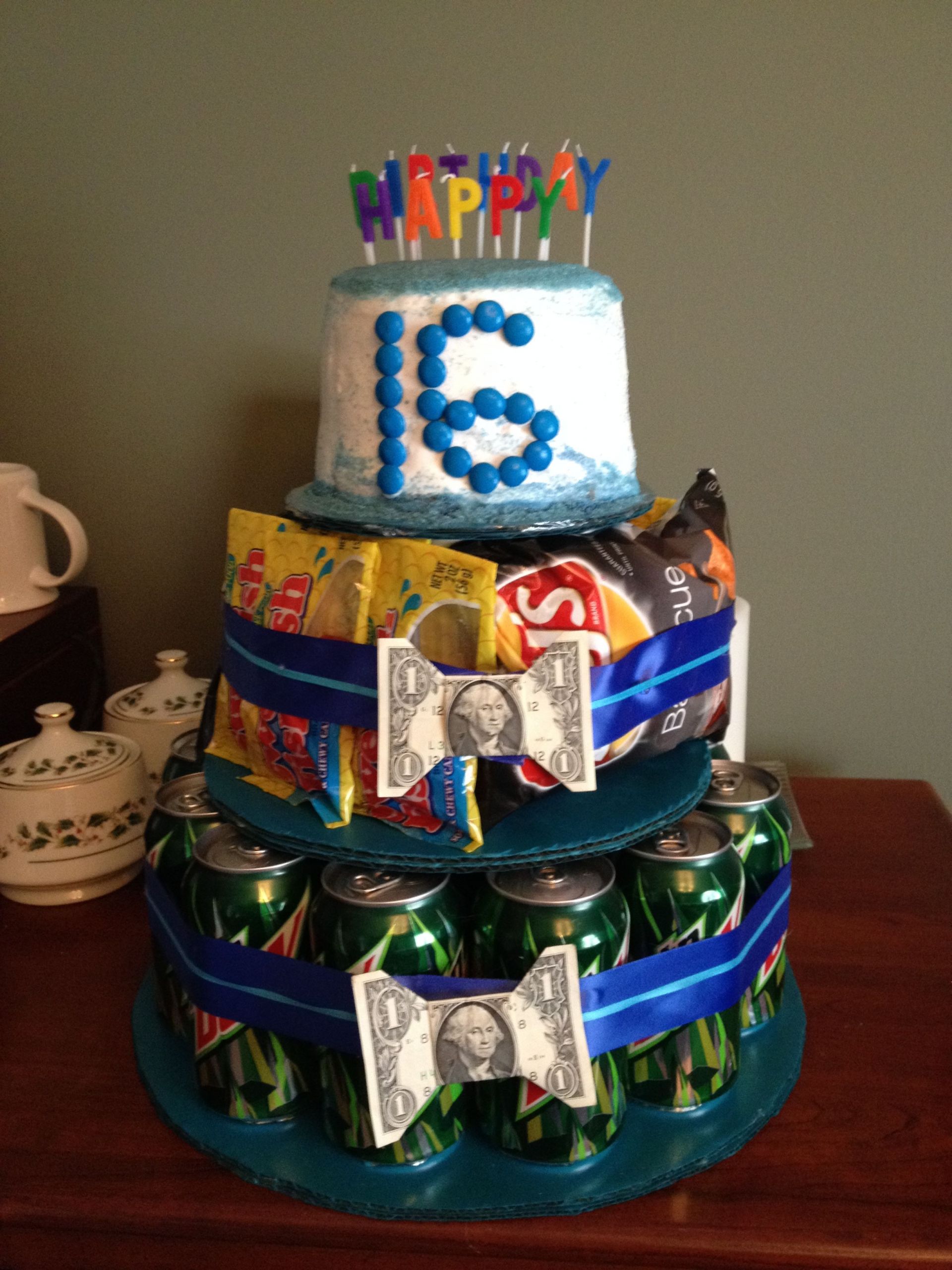16Th Birthday Gift Ideas For Boys
 Sweet 16 birthday t for a boy Mountain Dew soda chips