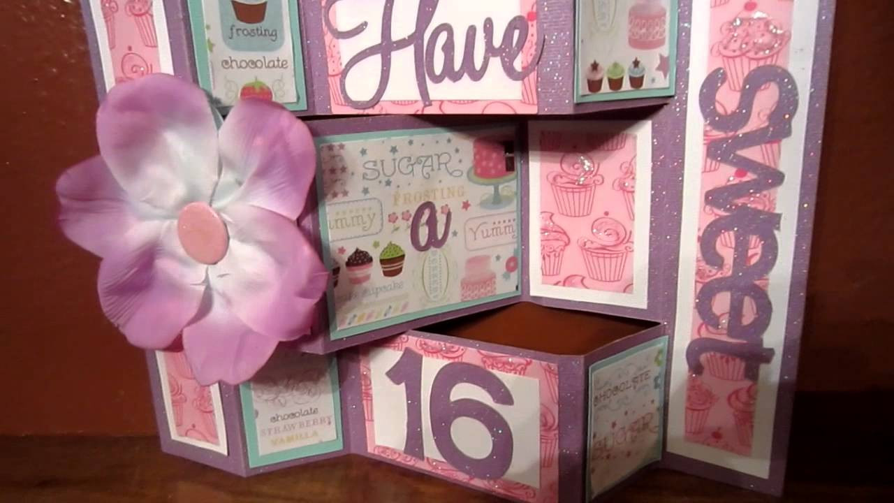 16th Birthday Gifts For Her
 SWEET 16TH bIRTHDAY CARD SHUTTER CARD USING BIRTHDAY CAKES