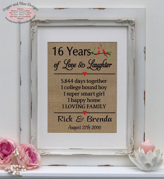 16Th Wedding Anniversary Gift Ideas
 16th wedding anniversary ts 16 years by