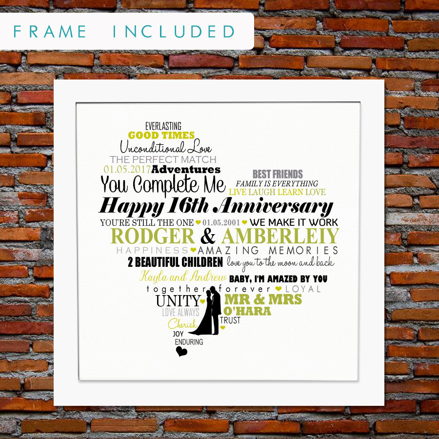 16Th Wedding Anniversary Gift Ideas
 16th anniversary t 16 years anniversary t 16 years of