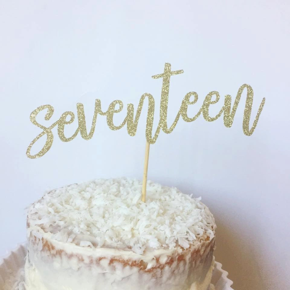 17 Birthday Cakes
 17th Birthday Cake Topper Seventeen Cake Topper Glitter