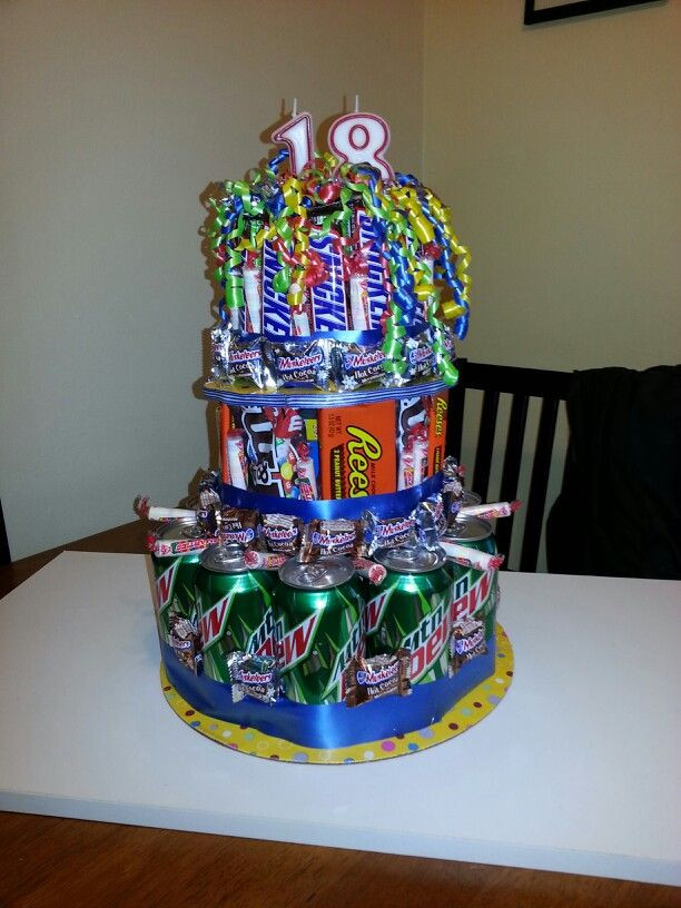 18Th Birthday Gift Ideas For Boys
 Idea for a teens birthday cake of favorite candy and