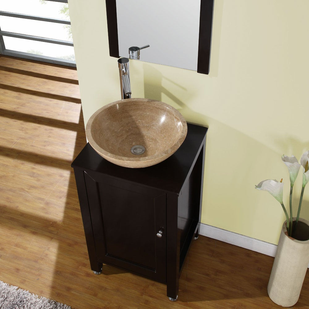 19 Inch Bathroom Sink
 Silkroad Exclusive Modern Bathroom Stone Vessel Vanity