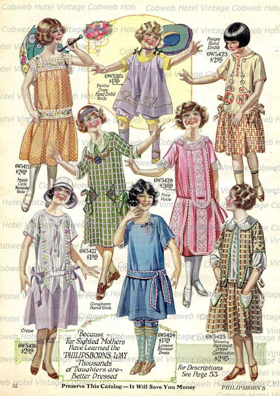 1920S Kids Fashion
 Instant Digital Download Vintage 1920s Children Girls