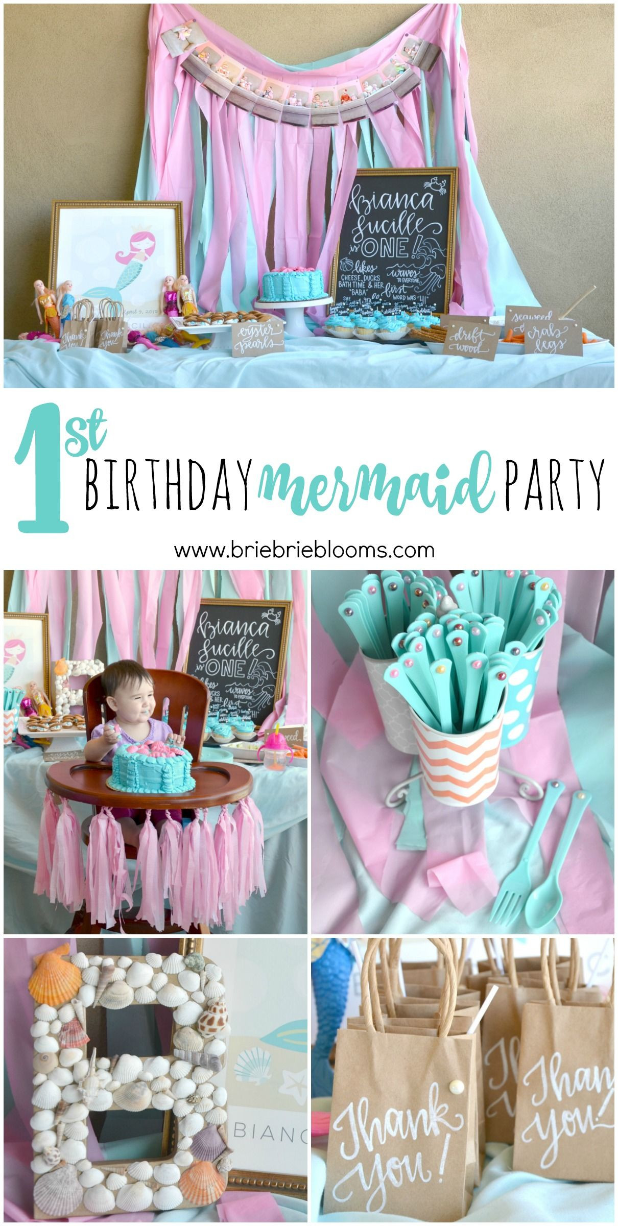 1st Birthday Decorations Girl
 First Birthday Mermaid Party
