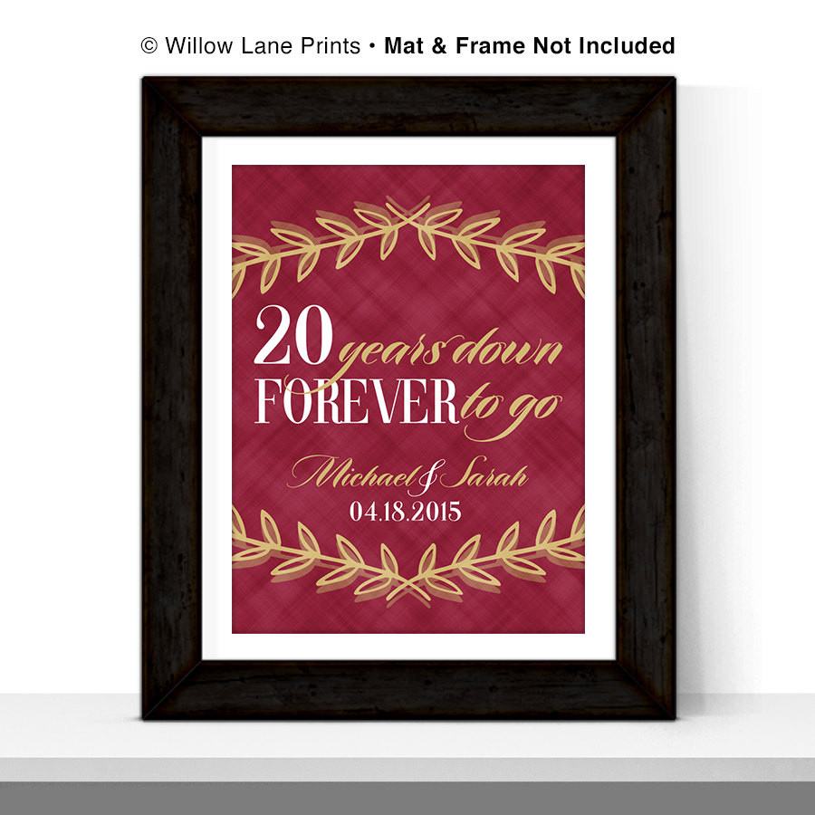 20 Year Anniversary Gift Ideas
 20th anniversary t for husband or for wife 20th wedding