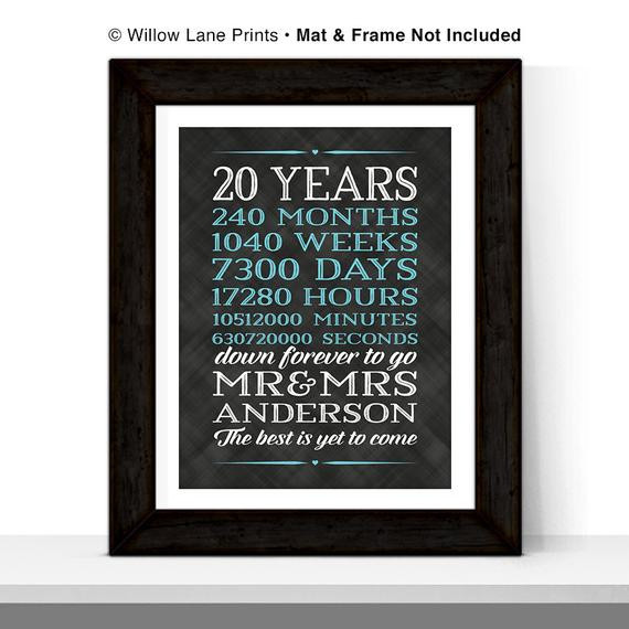 20 Year Anniversary Gift Ideas For Husband
 20th anniversary t for him for her