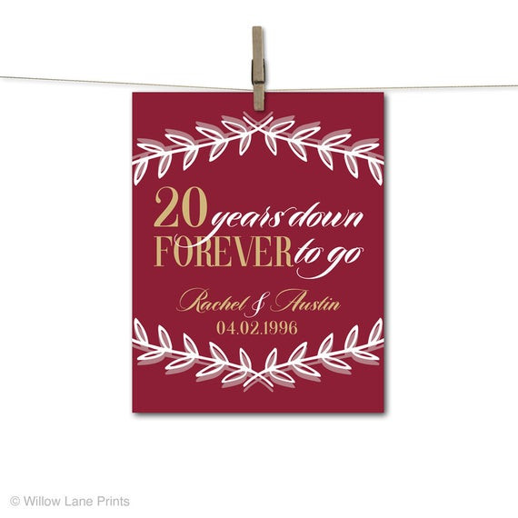 20 Year Anniversary Gift Ideas For Husband
 20th anniversary t for husband or for wife by