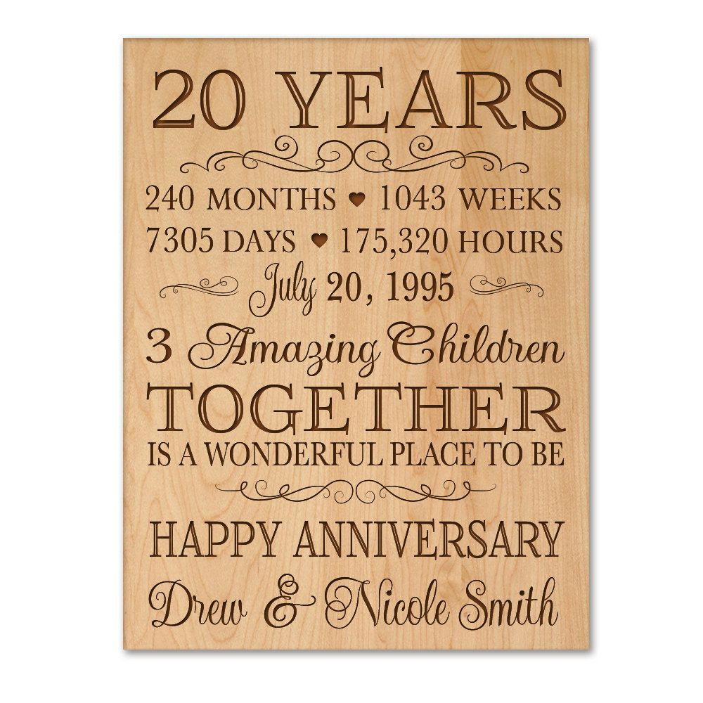 20 Year Anniversary Gift Ideas For Husband
 Personalized 20th anniversary t for him 20 year wedding