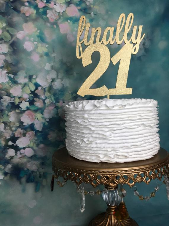 21st Birthday Cake Toppers
 Finally 21 Cake Topper 21st Birthday Cake by
