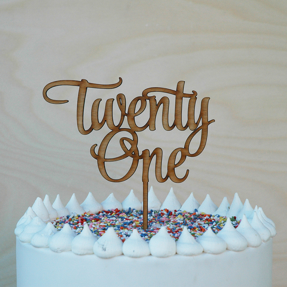 21st Birthday Cake Toppers
 21st Birthday Cake Topper Wooden Happy Twenty First Cake