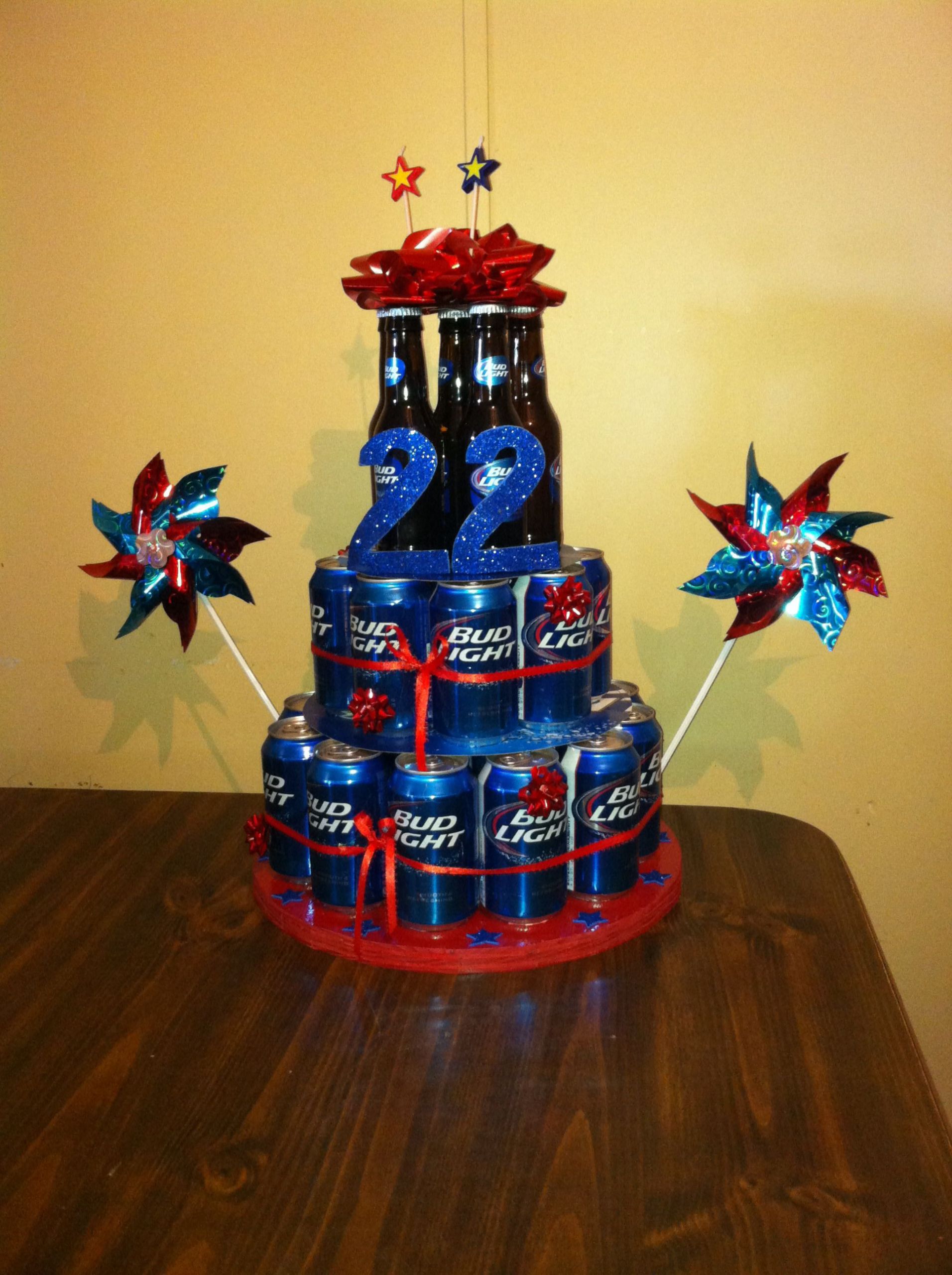 22Nd Birthday Gift Ideas For Boyfriend
 22nd birthday beer cake for my boyfriend so cute & so
