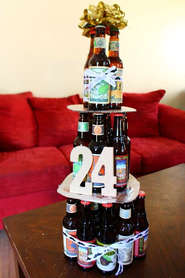 24Th Birthday Gift Ideas
 24th Birthday Beer Cake I made for my boyfriend