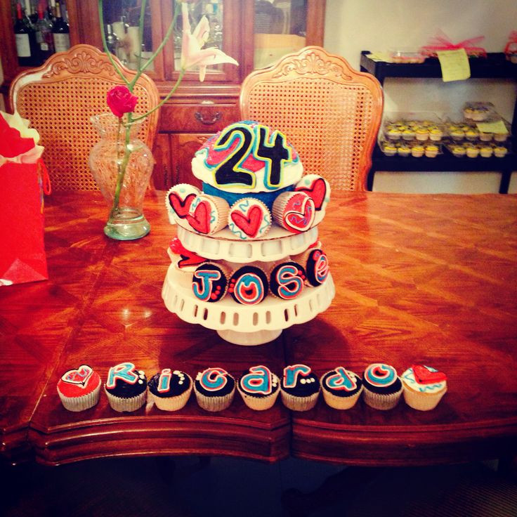 24Th Birthday Gift Ideas
 Giant chocolate cupcake and cupcakes I made for my