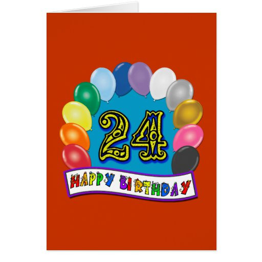 24Th Birthday Gift Ideas
 24th Birthday Gifts with Assorted Balloons Design Card