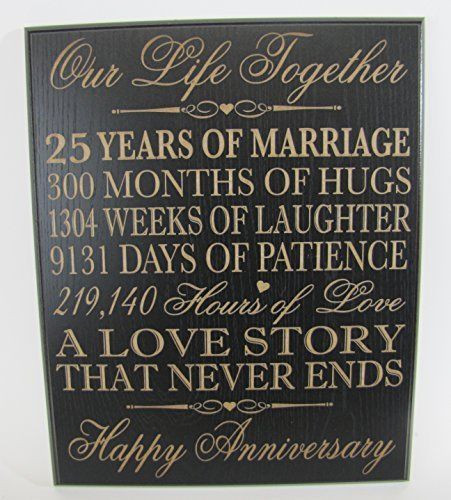 25 Years Of Marriage Quotes
 25th Wedding Anniversary Wall Plaque Gifts for Couple 25th