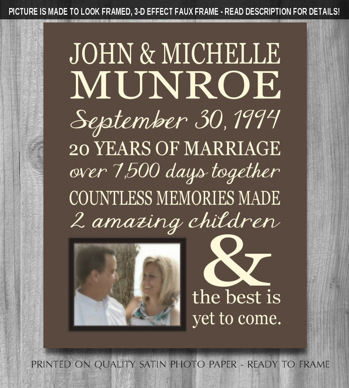 25Th Anniversary Gift Ideas For Couples
 PERSONALIZED 25th Anniversary Gift for Wife Personalized Print
