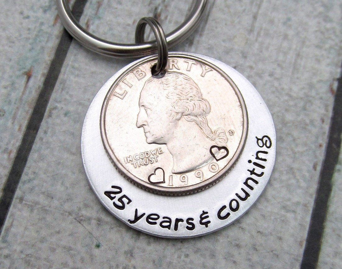 25Th Anniversary Gift Ideas For Him
 Anniversary Gift Personalized KeyChain by FiredUpLa sHammer