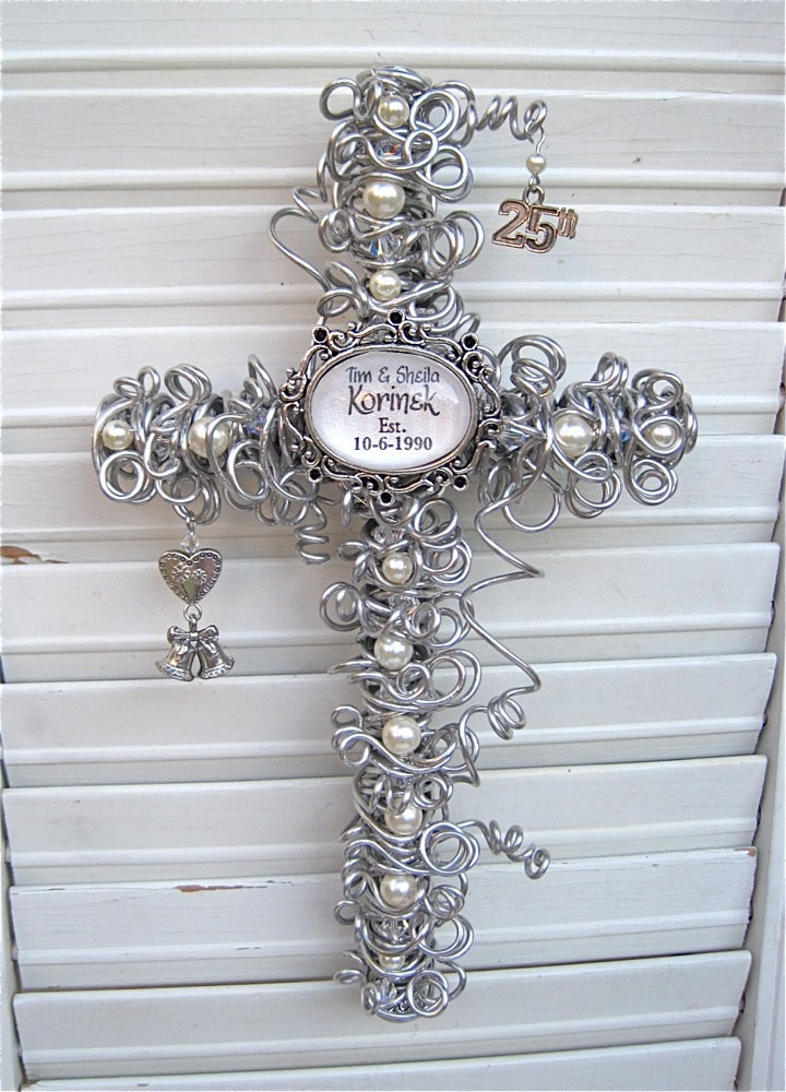 25Th Wedding Anniversary Gift Ideas
 25th Anniversary Gift Cross Personalized Silver Anniversary