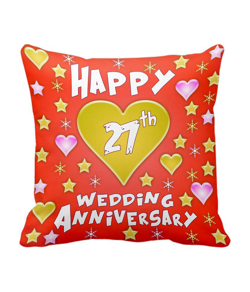 27Th Anniversary Gift Ideas
 Tiedribbons Gift For 27th Happy Anniversary Cushion Cover