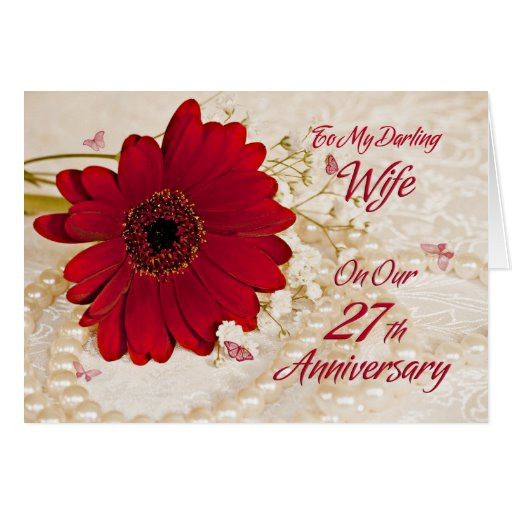 27Th Anniversary Gift Ideas
 Wife on 27th wedding anniversary a daisy flower card