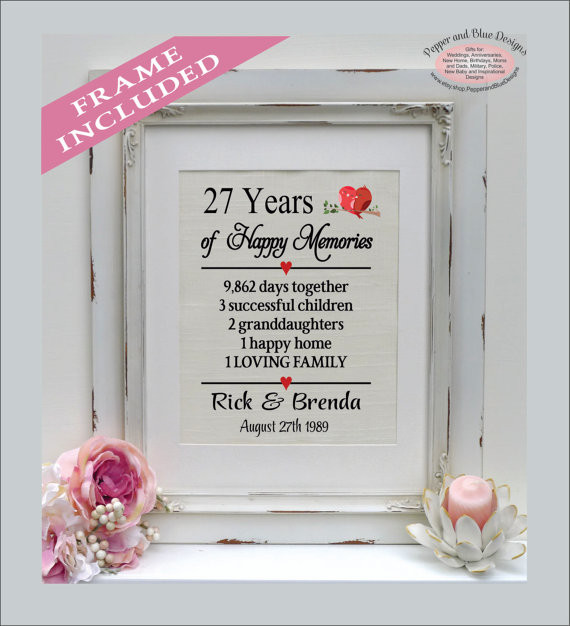27Th Wedding Anniversary Gift Ideas
 27th wedding anniversary 27 years married 27 years to her