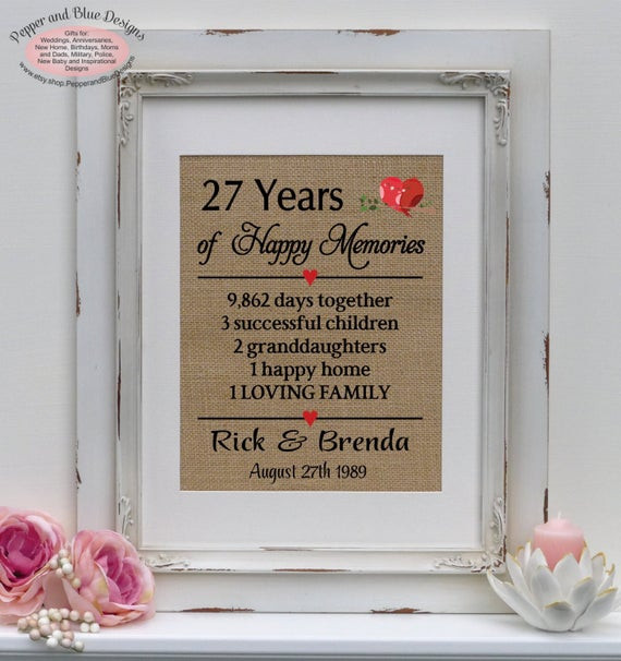 20 Of the Best Ideas for 27th Wedding Anniversary Gift Ideas - Home ...