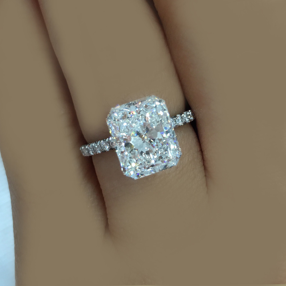 3 Carat Diamond Rings
 Radiant Cut Platinum Diamond Engagement Ring GIA Certified