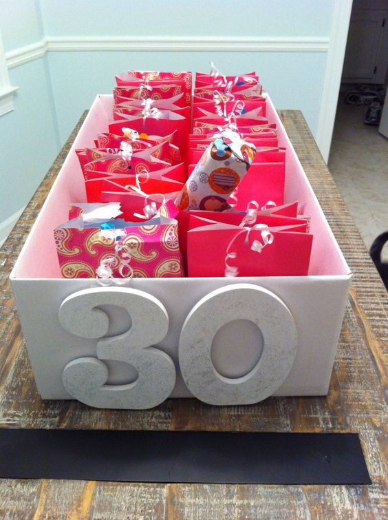 30 Birthday Gift Ideas
 30 presents for the 30 days before a 30th birthday