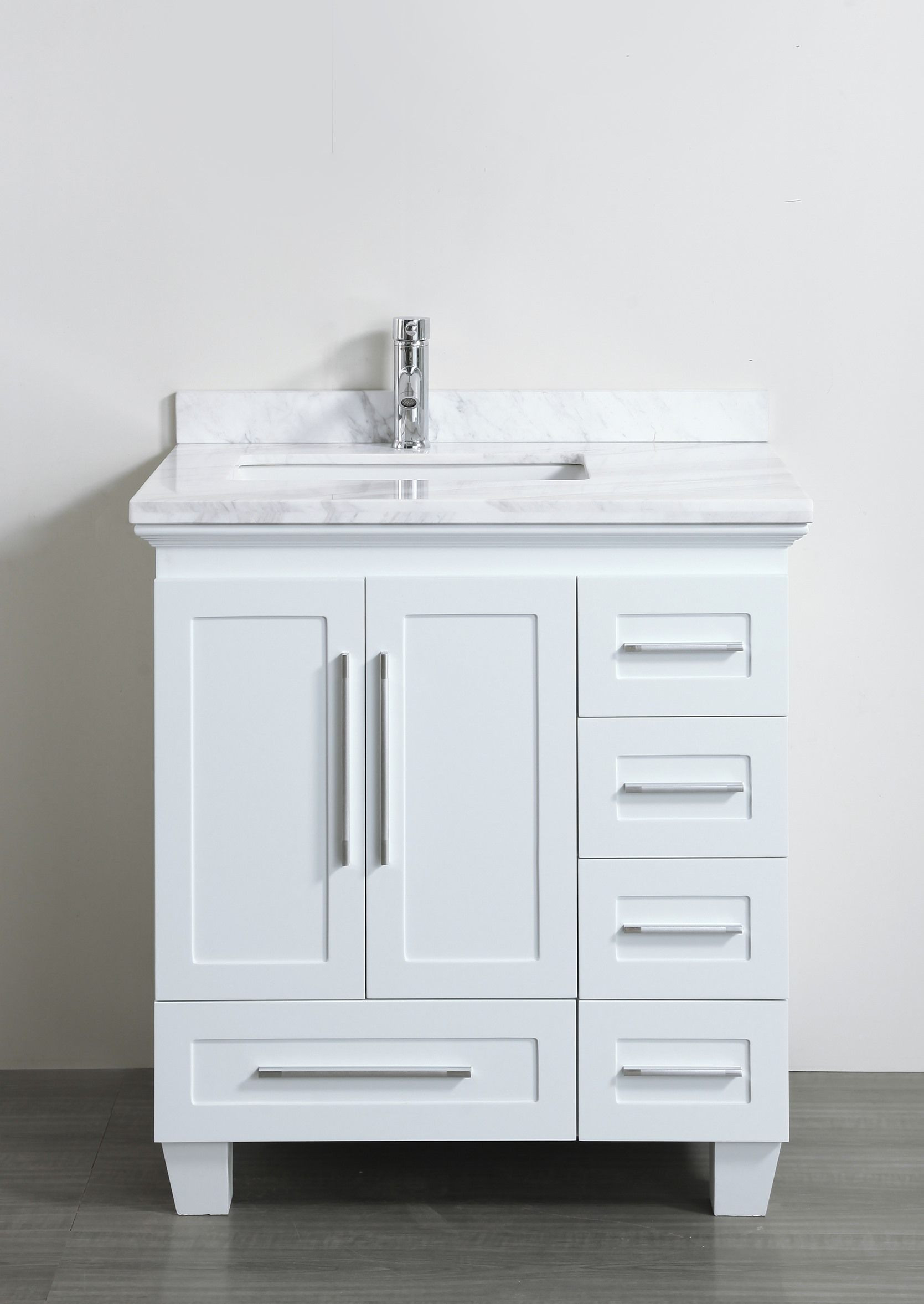 30 Inch Bathroom Vanity Cabinet
 Accanto Contemporary 30 inch White Finish Bathroom Vanity
