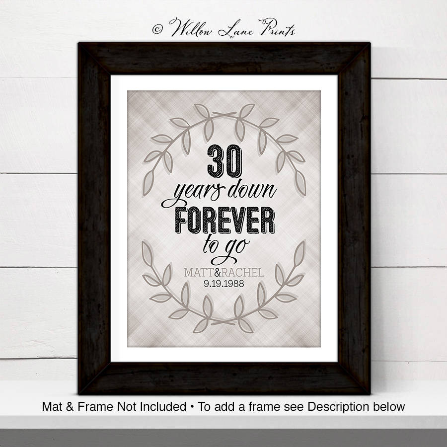 30Th Anniversary Gift Ideas For Parents
 30th anniversary t for parents 30 year anniversary t