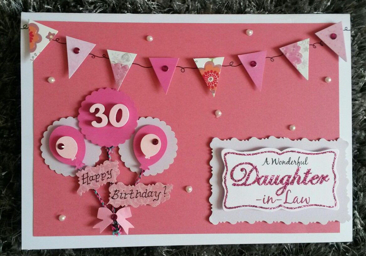 30Th Birthday Gift Ideas For Daughter
 Hand made 30th birthday card Daughter in law