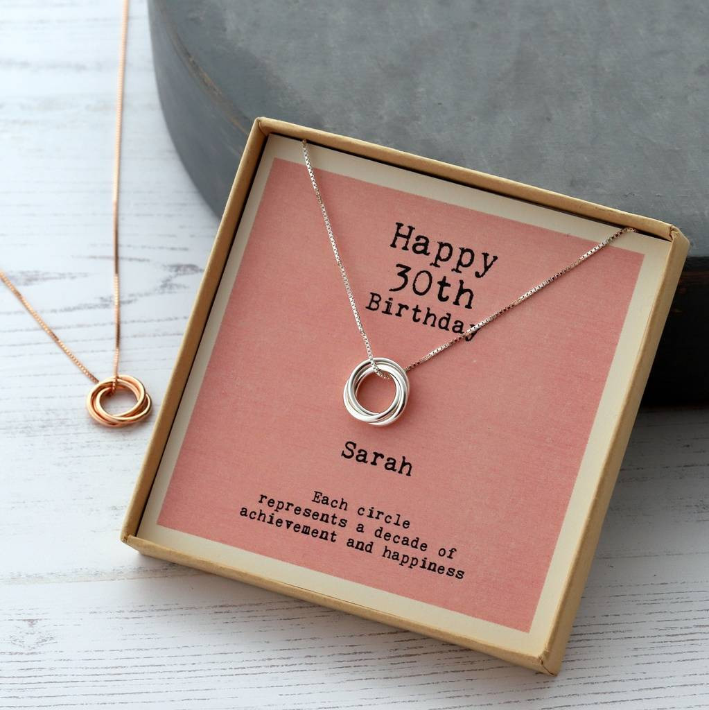 30Th Birthday Gift Ideas For Daughter
 sterling silver happy 30th birthday necklace by attic