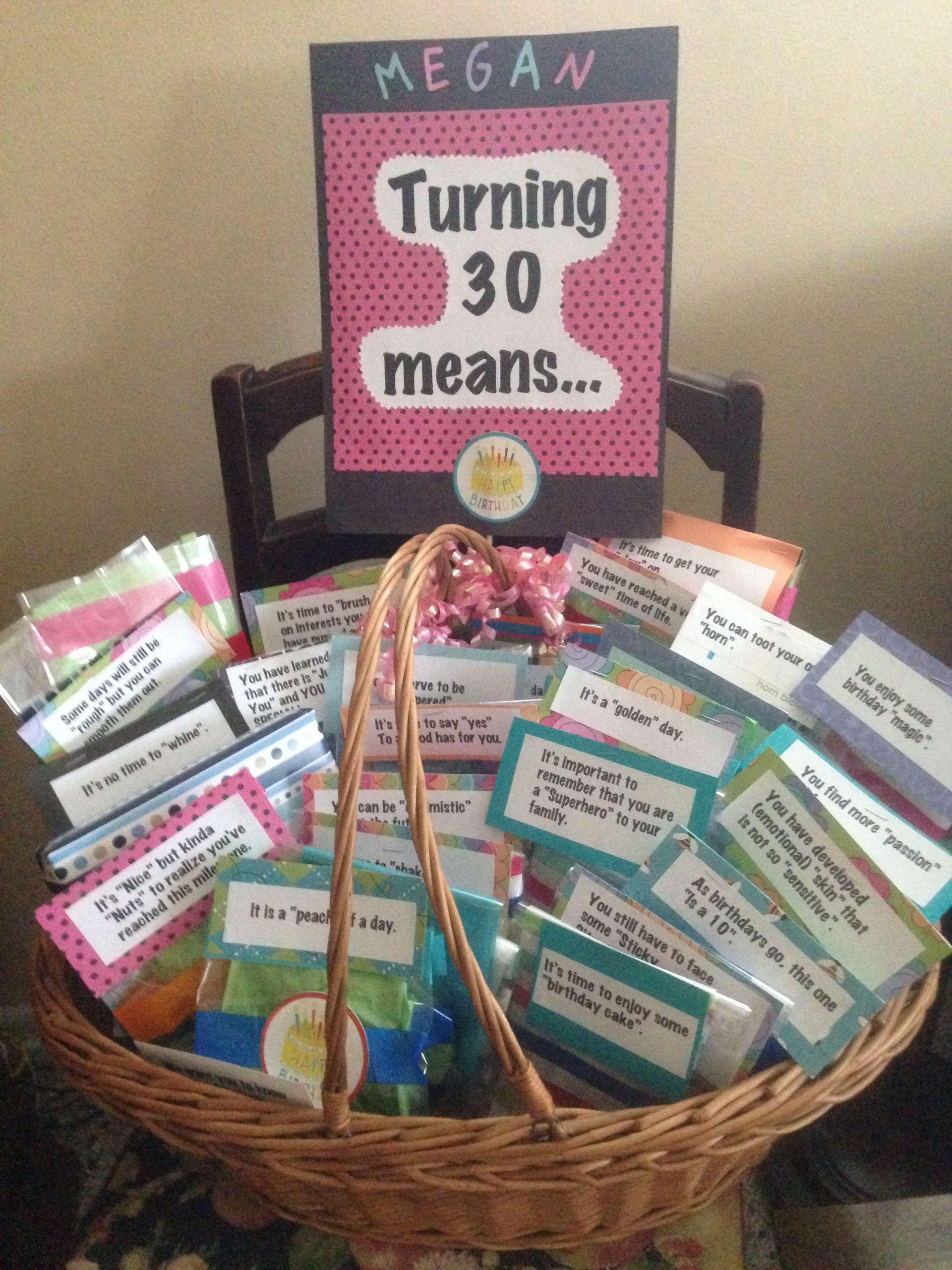 30Th Birthday Gift Ideas For Women
 Turning 30 Gift Basket Gift Baskets